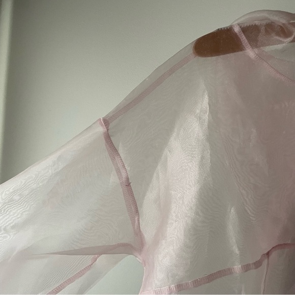 Iris Chiffon Hooded Jacket Sheer See Through Pink Women’s Size Medium - Picture 4 of 7